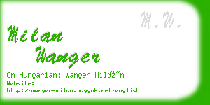 milan wanger business card